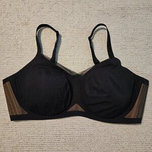 Honeylove Crossover Bra Black 3X 44DD 44E 44DDD 44F Wireless